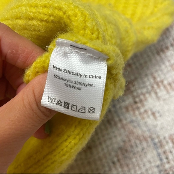 Wray Henry Cropped Wool Blend Cardigan Blazing Yellow - Picture 6 of 8